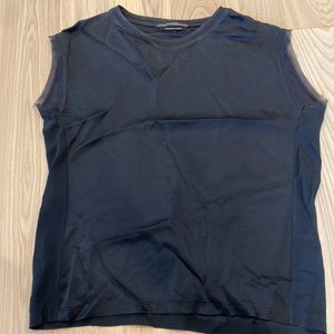 All Saints Silk Navy Sleeveless Tank